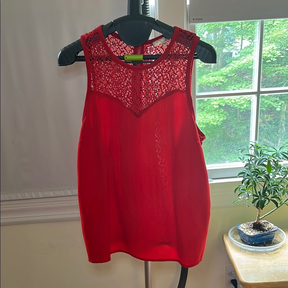 Stitch Fix Red Lace Women's Tank Top